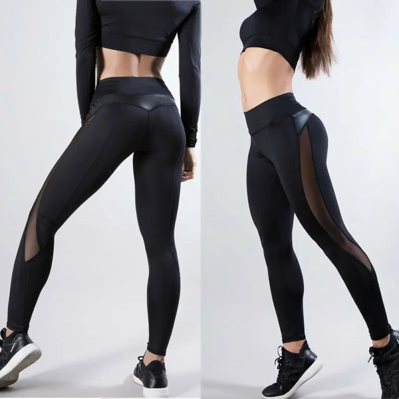 Ladies Black High Waisted GYM Joggers Sports Fitness Seamless Leggings Yoga Pants for Women Girls Energy Tights Trainning Wear