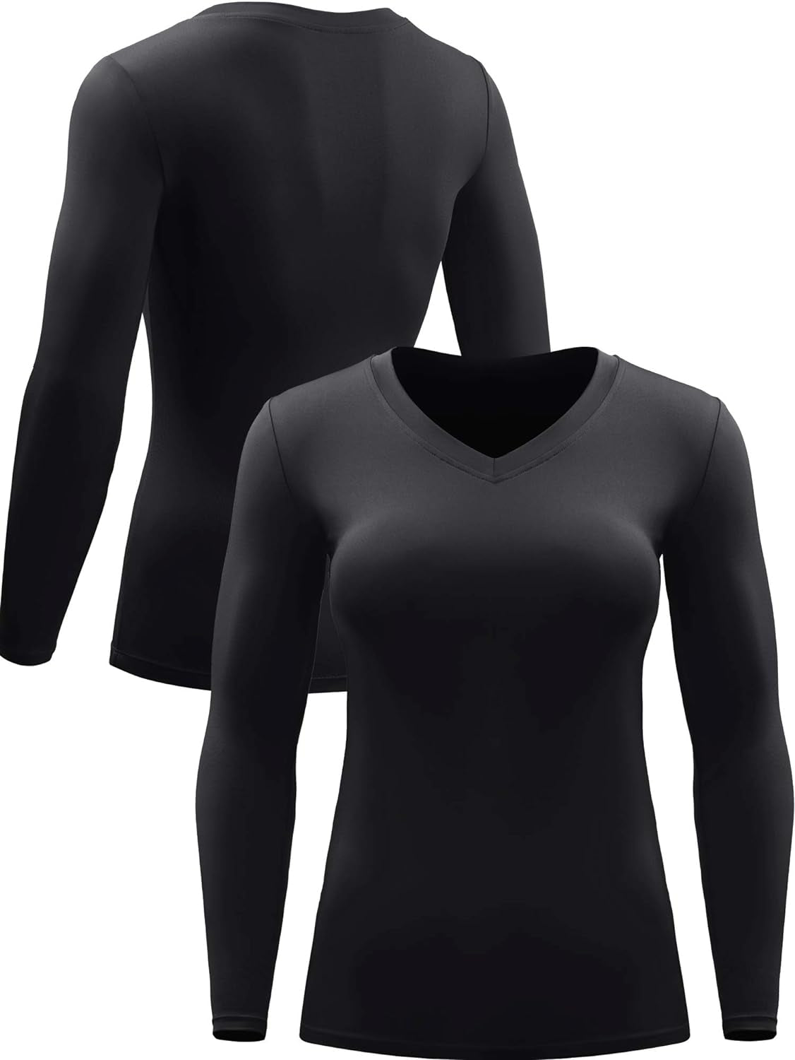 Women Long Sleeve Shirt for Workout Dry Fit Yoga T Shirts V-Neck