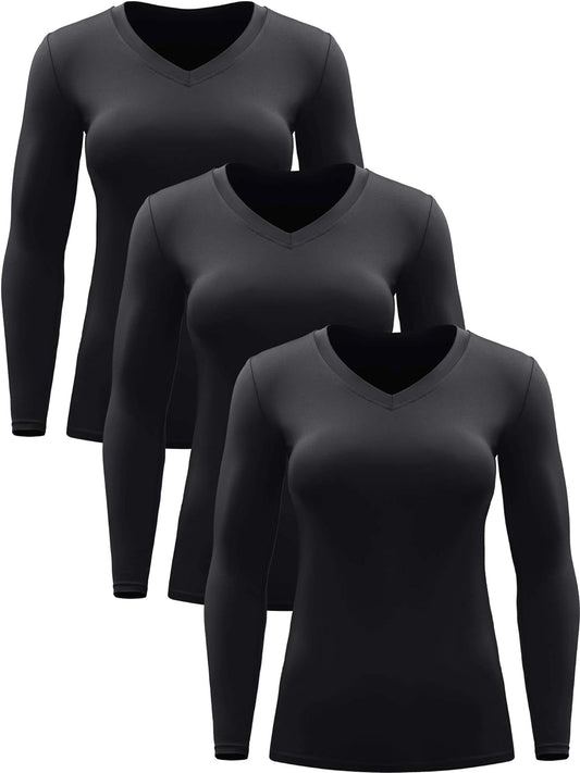 Women Long Sleeve Shirt for Workout Dry Fit Yoga T Shirts V-Neck