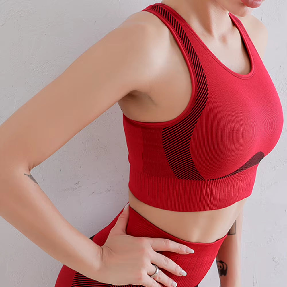 3Pcs Women Seamless Fitness Clothes Yoga Set Sportswear High Waist Leggings + Push up Bra Gym Running Zipper Jacket Workout Wear