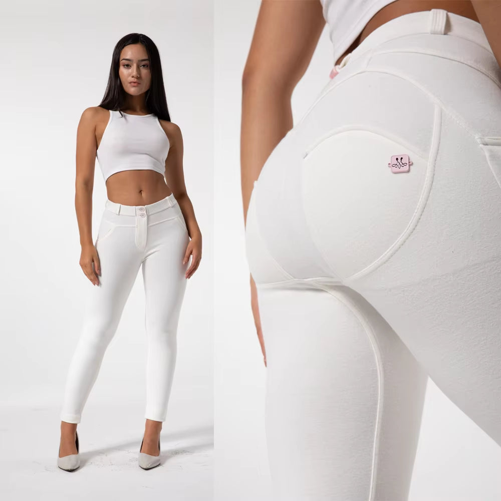 Shascullfites Women'S Sports Leggings Sports Wear for Women Gym Leggings Yoga Pants Workout Denim White Skinny Push up Jeans