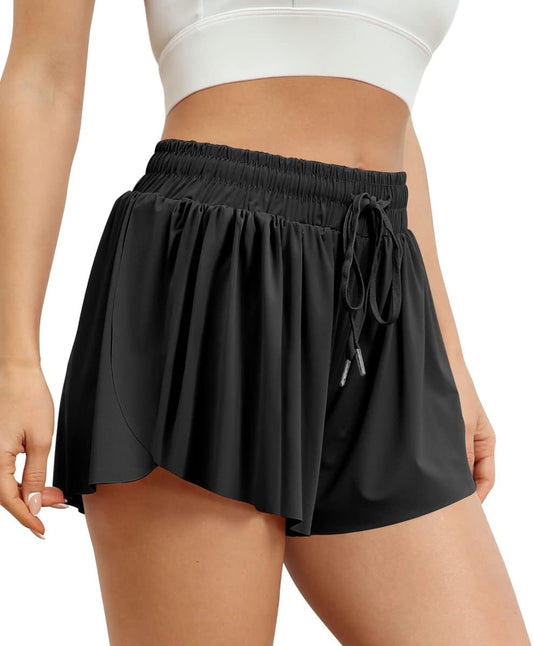 Womens 2 in 1 Running Shorts Casual Summer Athletic Shorts