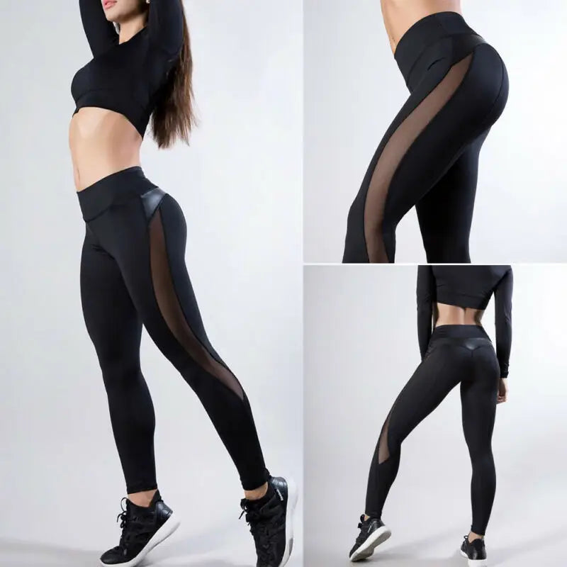 Ladies Black High Waisted GYM Joggers Sports Fitness Seamless Leggings Yoga Pants for Women Girls Energy Tights Trainning Wear